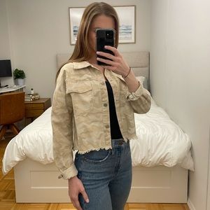 Le Lis Stylish Camo Jacket - Cream/Tan/Beige Color - Size Small